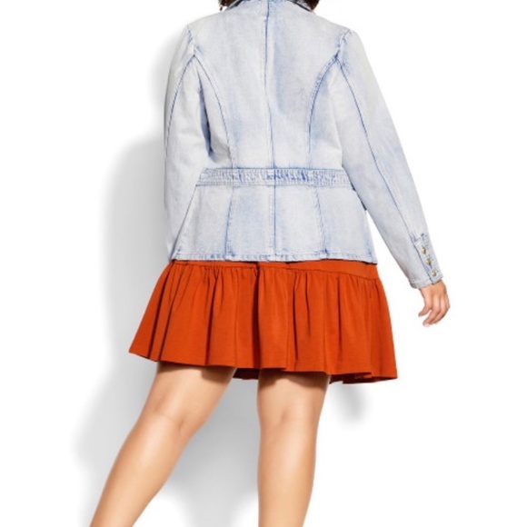 City Chic Harper Denim Blazer Jacket Size 16 NWT - Picture 6 of 6